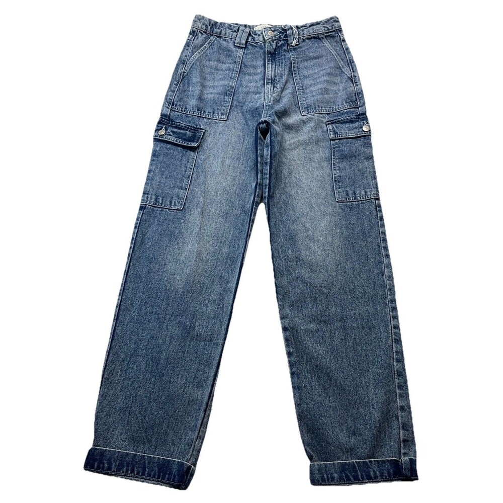 Harper Heritage Jeans Womens 29 High-Rise Straight Cargo Relaxed Boyfriend